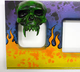 Green Skull Flame Hot Rod Speaker Panel