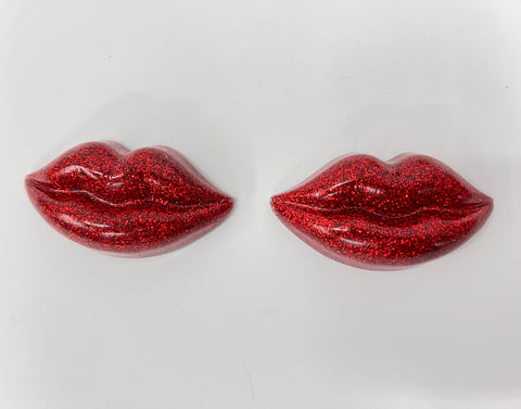 Red Glitter Lips for hinges