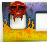 Red Skull Flame Hot Rod Speaker Panel